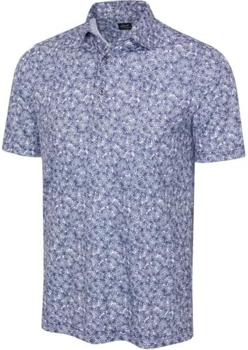 Greg Norman ML75 Recycled Microlux Vine Print Navy Shirt Men L