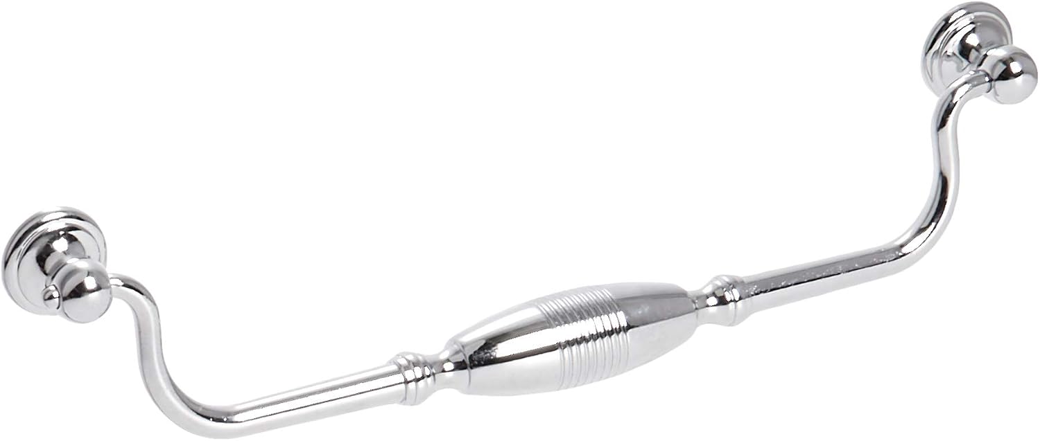 MNG Hardware 15815 9-Inch CC 10-Inch Overall Striped Clapper Pull - Polished Chrome