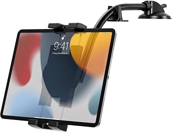 Car Dashboard Tablet Holder, Gooseneck Car Dash Tablet Mount Suction with Flexible Long Arm for 4-13" Devices, iPad Pro Air Mini, Fire, iPhone 15 Pro Max and 4-12.9" Phones & Tablets