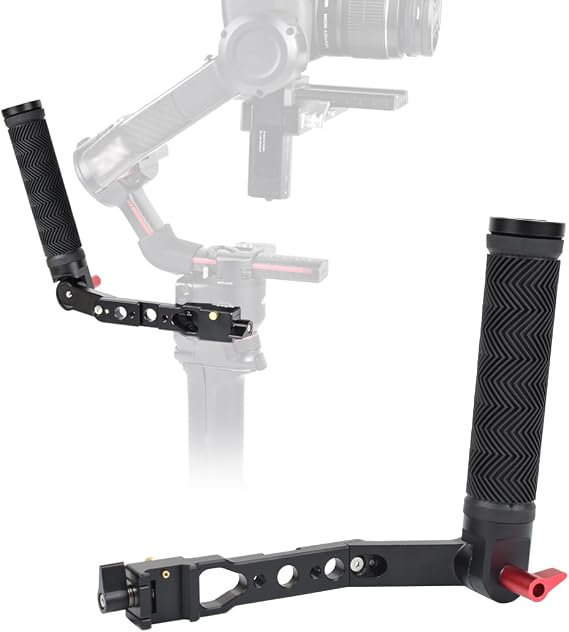 360 Adjustable Handgrip Handle with NATO Clamp for DJI RS3 Pro/RS3 Mini/RS3/RS2/RSC2, Gimbal Sling Grip with Coldshoe 1/4" Holes Extension Mount