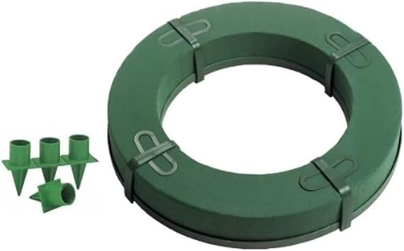 Oasis Floral Products 15" Biodegradable Floral Foam Wreath Base - Holiday/Advent Wreath Making Kit - Includes Candle Stakes - Do NOT use with Artificial Flowers - Made in The USA