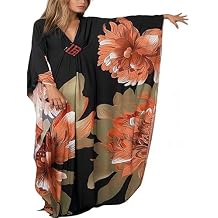 Plus Size Kaftan Dress for Women, Oversized V-Neck Batwing Sleeve, Boho Swimsuit Cover Up, Maxi Beach Resort Caftan