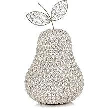 Modern Day Accents 5753 Pera XL Cristal Silver Pear Sculpture, Home Decor, Fruit Centerpiece, Crystal Pear, Gift Pears, Tabletop, Kitchen Decor, 17.5" H