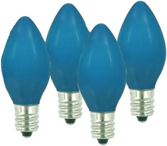 Sienna Opaque Blue C9 Christmas Replacement Bulbs, 4 Pack