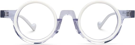 Zeelool Vintage Round Eyeglasses Frame With Non-prescription Clear Lens for Women Men Glanton ZJGA260547-03 White