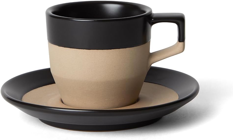 notNeutral Pico Cappucino Cup with Saucer, Black 6 oz