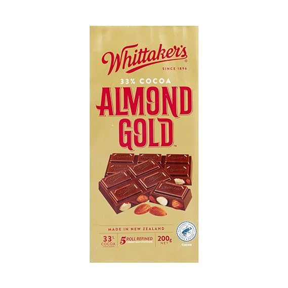 Whittaker's Chocolate Block 200g (Made in New Zealand) (Almond Gold)