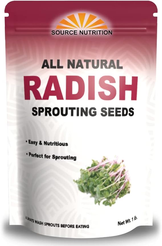 1 lb Radish Sprouting Seeds - Perfect for Sprouting & Microgreens - Healthy, Delicious, and Spicy - USA Grown