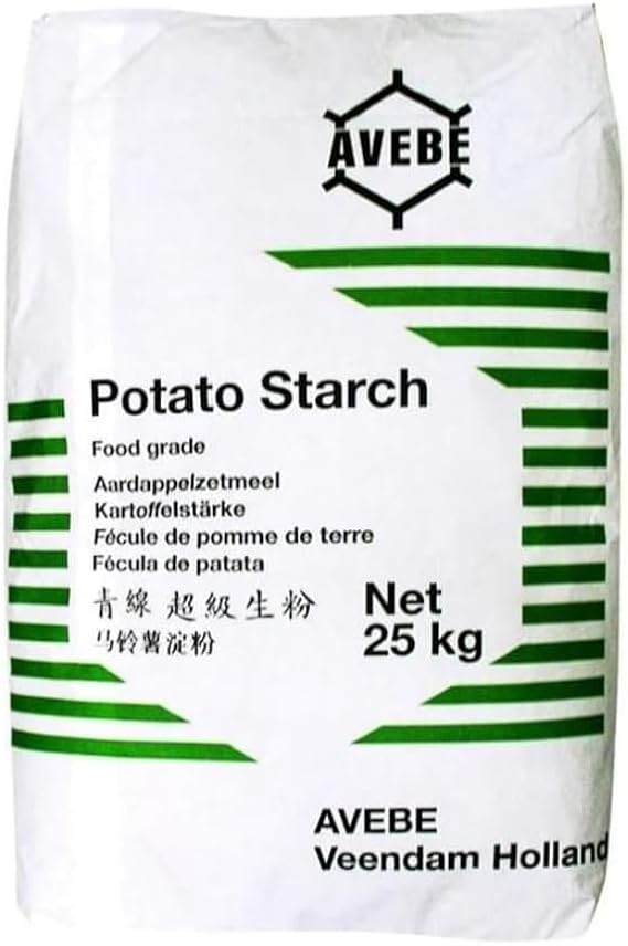 Avebe Potato Starch 25kg Bulk Bag - 100% Pure Food Grade Dutch Potato Starch Powder from Veendam Holland - Naturally Gluten-Free Thickener, Binder,