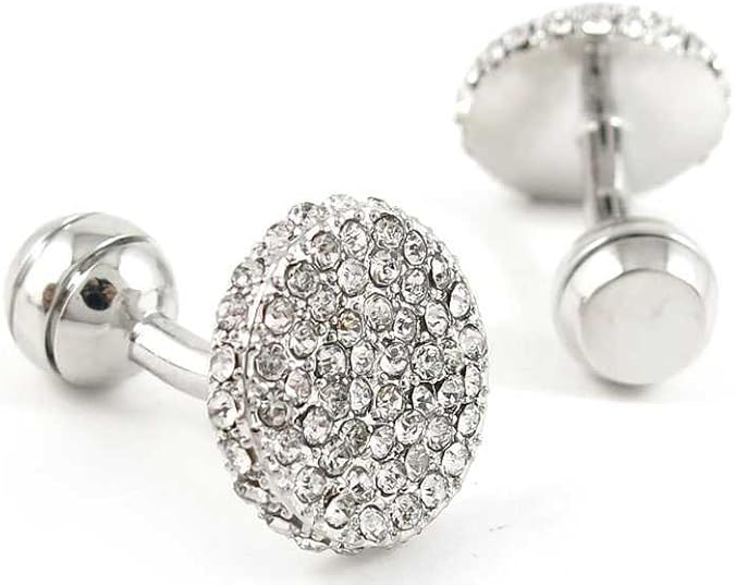 1 Pair Men's Cufflinks ID150353 Diamond Round Gift Cuff Links Hommes Classic Cloth Wedding Boutons manchette Manschettenknopf