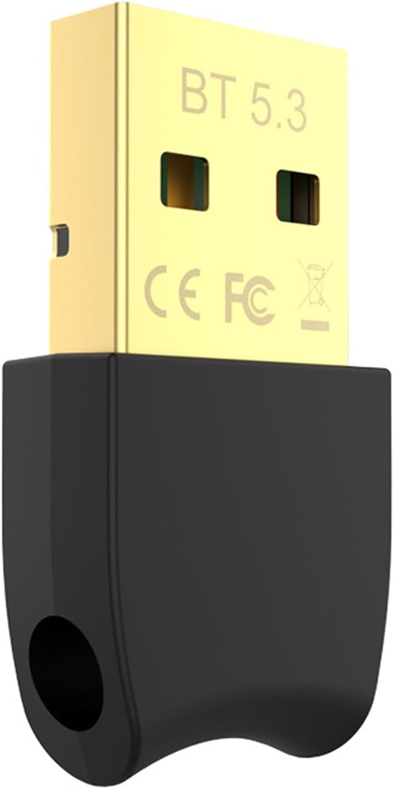 Bluetooth 5.3 USB Adapter for Desktop PC, Plug & Play Mini Dongle Receiver & Transmitter, Compatible with Laptop, Headphones, Keyboard, Mouse, Speakers, Printer, Windows 11/10/8.1