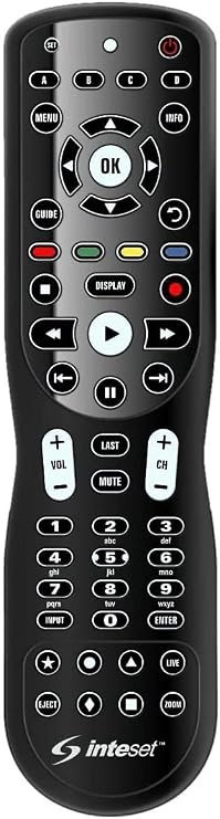 Inteset 4 in 1 Universal Backlit IR Learning Remote for use with Apple TV, Xbox, Roku, Kodi, Nvidia Shield, Most Streamers & Other A/V Devices