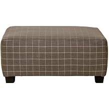 Catnapper Hardy 41 Inch Square Cocktail Ottoman in Gray Box Pattern Fabric