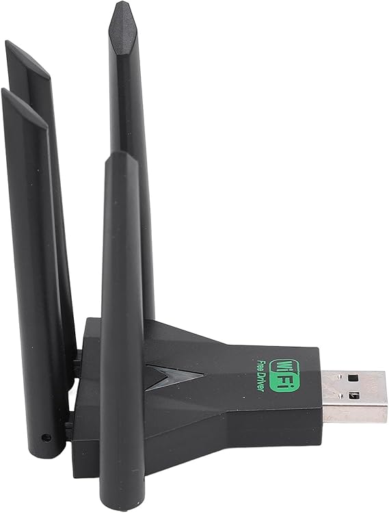 1300Mbps USB Adapter, 4 Antennas Dual Band Network Adapter for Wins 7 8 8.1 10 11 with 5GHz, USB Adapter