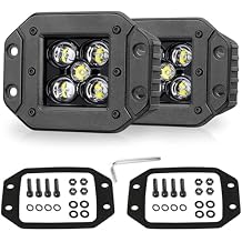 Flush Mount LED Pods, Niwaker 2Pcs 5'' 100W CREE Led Work Lights Spot Driving Light Bar Super Bright Truck Reverse Light Waterproof Flush Mount LED Lights for Truck ATV UTV Off Road Tractor RV Boat