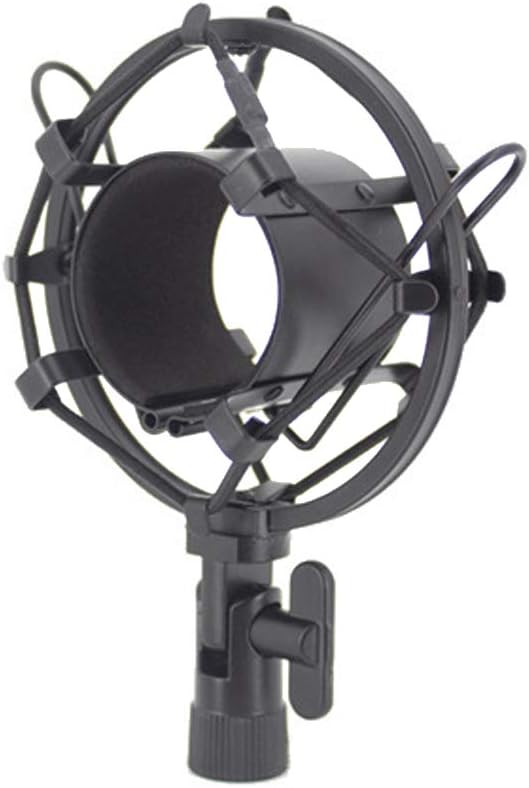 Etopars Microphone Shock Mount Mic Anti Vibration Suspension Studio Shock Mount Holder Clip 50mm for 48mm-60mm Diameter Condenser Mic Black