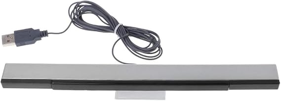 Wired Sensor Bar Replacement IR Ray Sensor Bar for Wii Gaming Console Silver Gray/Black