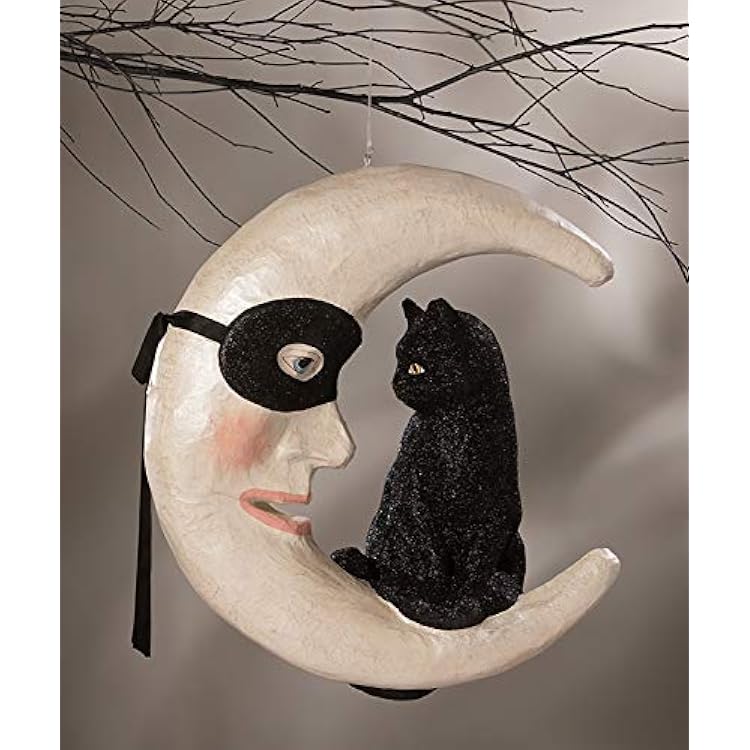Bethany Lowe Halloween EVE CAT ON Moon