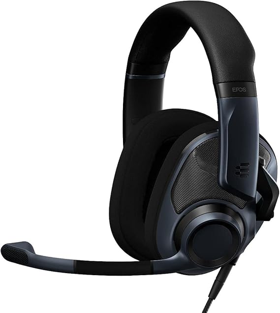 EPOS H6Pro Open Acoustic Gaming Headset with Mic Lightweight Headband, Comfortable & Durable Design Compatible with Xbox, PS4/PS5 & PC/Windows Black | Open-Back Design, 42mm Drivers, Detachable Lift-to-Mute Mic, Multi-Platform 3.5mm Support, 309 G,
