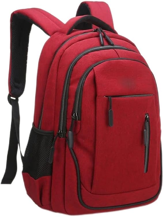 JSEIAJB Large Capacity Backpack Men Laptop Backpacks 15.6 Oxford Black Solid High School Bags Teen College(Black)