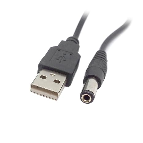 JSER USB 2.0 A Type Male to 5.5 x 2.5mm DC 5V Power Plug Barrel Connector Charge Cable 3ft