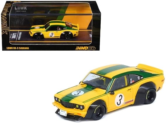 Inno64 - LBWK Mazda RX3 Savanna (Yellow/Green)
