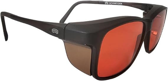 SCHWEIZER FC3 Blue Blocking Glasses - Brown Frames Dark Orange Tint