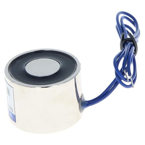 Fielect DC 12V 15KG Electric Lifting Magnet Electromagnet Solenoid Lift Holding Circular Suction-Cup Solenoid Electromagnet, 0.42A 5.04W