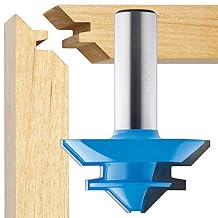 45 Degree Lock Miter Router Bit w/ Interlocking Design - Durable Precise 1/2" Shank Side Cutting Bit for Strong Corner Joints Ideal Router Bits for Woodworking & Cabinet Joinery
