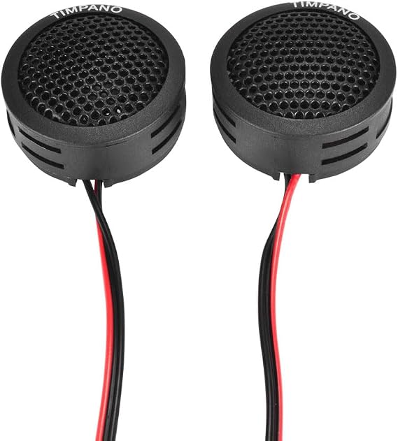Timpano TPT-ST1 Dome Tweeter, 1 Inch Tweeter Set for Car Audio, Angle or Surface Mount Tweeters, 4 Ohm Soft Dome 180 Watts for Pro Car Audio (Pair)