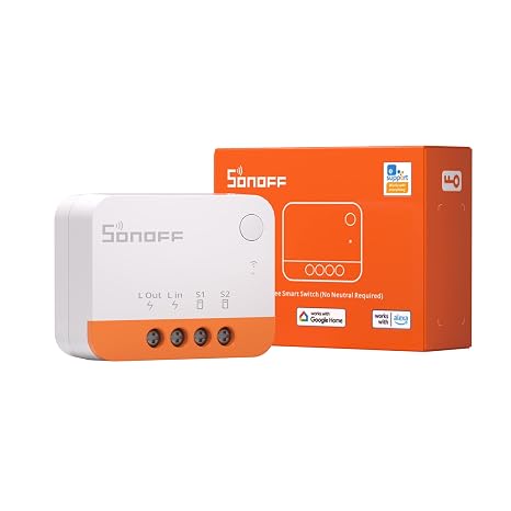 SONOFF ZBMINIL2 Kablosuz Şalter (Nötr Kablo Gerektirmez), 2 Yönlü Akıllı Anahtar, Alexa ve Google Home Uyumlu, ZigBee 3.0 Gateway Hub ile Uyumlu, 6A/1440W