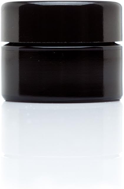 Infinity Jars Classic Black Glass Jar 15 ml, Airtight Smell Proof Container | Ultraviolet, 0.5 fl oz refillable screw top jar for long-term storage, coffee, spices, tea, dried goods, 1.3 x 1.6 in