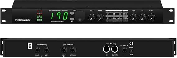 DJ Controller, Professional Digital Reverb Multi-Effect DSP Processor Audio Processor Equalizer