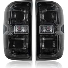 Smoked Tail Lights for 2014-2019 Chevy Silverado 1500/2500/3500 & 2015-2019 GMC Sierra 2500/3500 | Factory 3-Bulb Housing Only | Driver+Passenger Pair (No Bulbs/Harness)
