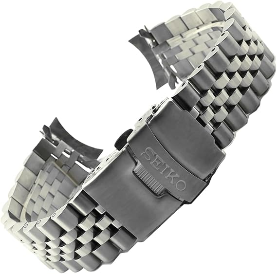 Curved End Solid Stainless Steel Watch Strap for Seiko SKX007