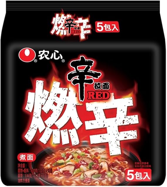 Infinitely Great Home Decor Center 5PCS/Pack Chinese Food Snack Instant Noodles Nong Shim SHIN Ramyun Noodles Nongshim Spicy Ramen (燃辛)