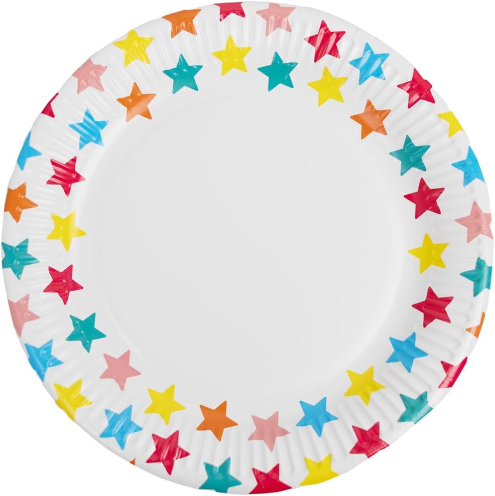 Talking Tables Disposable Colourful Birthday Paper Plates Suitable for Kids or Adults | Everyday Affordable Tableware! Easy Cleanup! 23cm Pack of 10