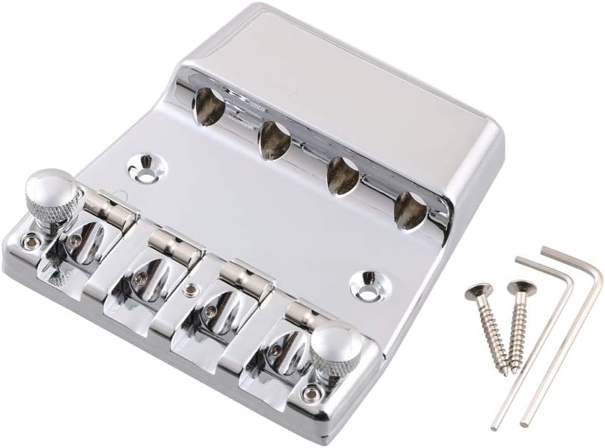 Zinc Alloy 4 String Bass Bridge Tailpiece Chrome