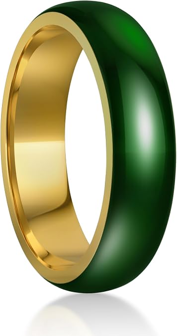 Wedding Ring, 6 mm Width Promise Band Polished Gloden Edges Rings for Men and Women