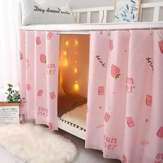 Bottom Bunk Bed Curtains Thicken Blackout Bed Canopy Curtain Students Home Dorm Privacy Bed Tent Dormitory Dustproof Shading Drapery Bedding Tent for Loft Beds Single Sleeper