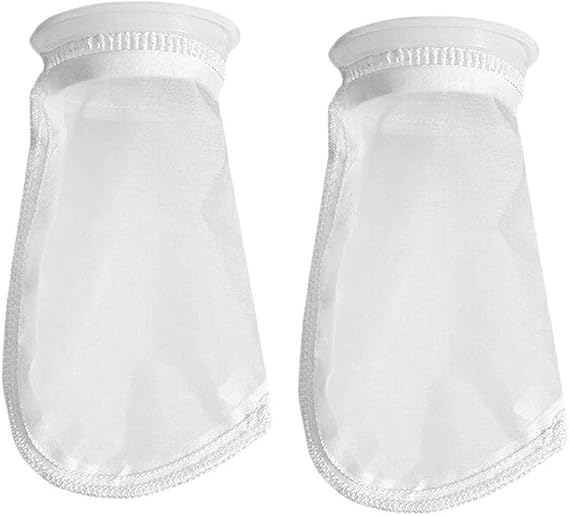 2 Pack 400 Micron 4" Plastic Ring, 9" Short Bag Nylon Mesh 4 Inch Filter Socks Bags for Aquarium Marine Reef Sump