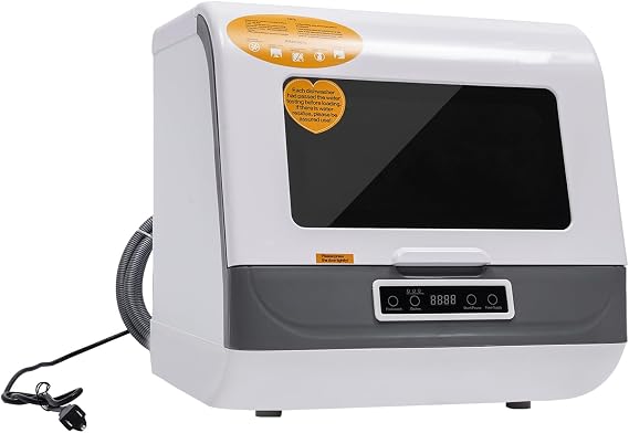 Countertop Dishwasher,Portable Dishwasher with 3 Washing Programs,Compact Dishwashers with 8L Built-in Water Tank,Water Tank & Inlet Hose for Small Apartments (1200W 8L)