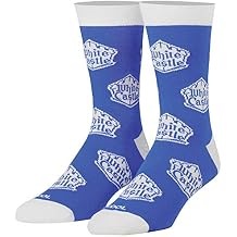 Cool Socks Novelty Crew Socks Men's Women's, White Castle, Graphic Print, Large