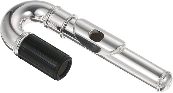 20mm Flute Curved Head Joint Mouthpiece Replacement Flute Repair Parts Woodwind Instrument Accessory Silver