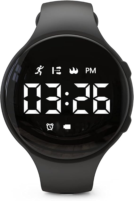 Non-Bluetooth Led Fitness Tracker Watch,Digital Pedometer Watch,with Step Counting/Distance/Calories/Stopwatch/Alarm Clock, Great Gift for Kids Teens Girls Boys Xmas