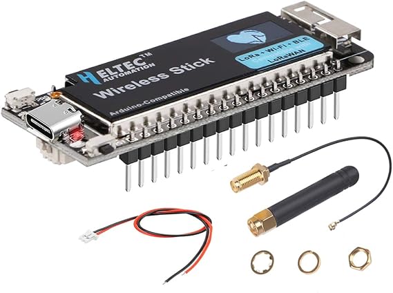 HiLetgo ESP32 SX1262 LoRa Kit 863-928MHz Bluetooth 4.2+WiFi+LoRa LoRaWAN Wireless Communication Development Board with 0.49" OLED Display 64M Bits Flash Works with Arduino IDE Type C