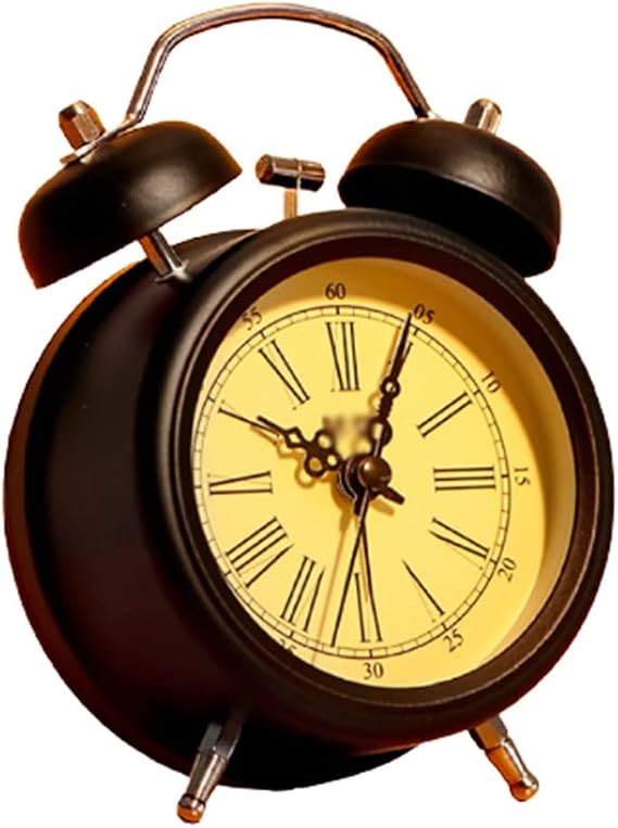 Self-Discipline Night Light, Mini Alarm Clock for Table Logdrop, Bedroom Bedside Living Room, Small Clock Super Silent Nonstick Notch Color: Black