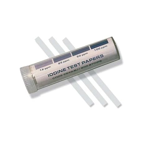 LaMotte 2948-BJ Insta-Test Iodine Sanitizer Test Paper, 12-100ppm Range (Vial of 200 Strips)