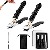 Solymody Nail Expert Nail Clippers Toenails: Pack of 3 Oblique Clippers Nail Clippers with Wide Jaw Opening Splash Guard for Thick Nails Seniors Adults