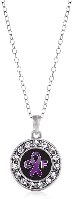 Inspired Silver - Silver Circle Charm 18 Inch Necklace with Cubic Zirconia Jewelry